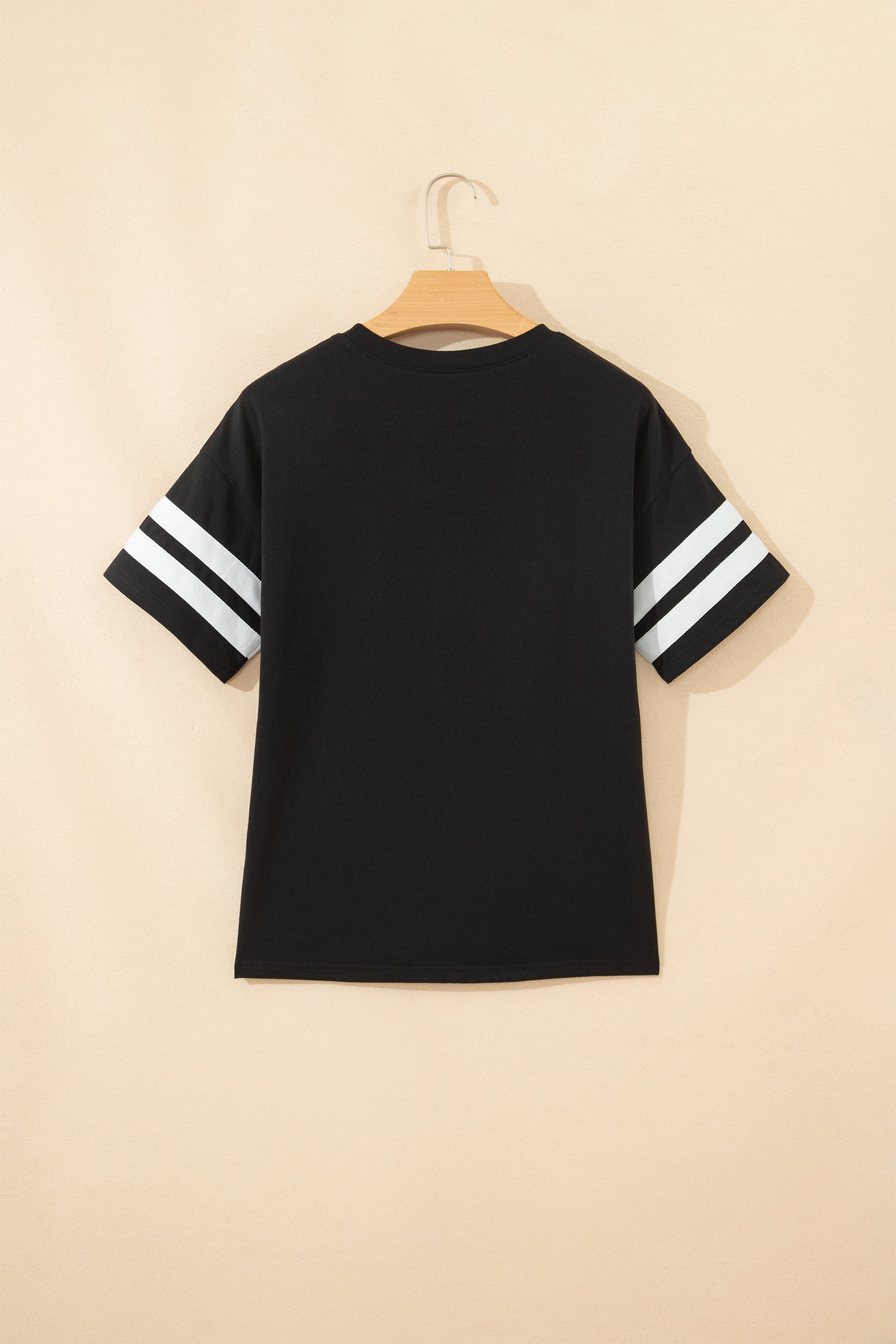 Varsity Stripe Crew Neck Short Sleeve Cotton T-Shirt
