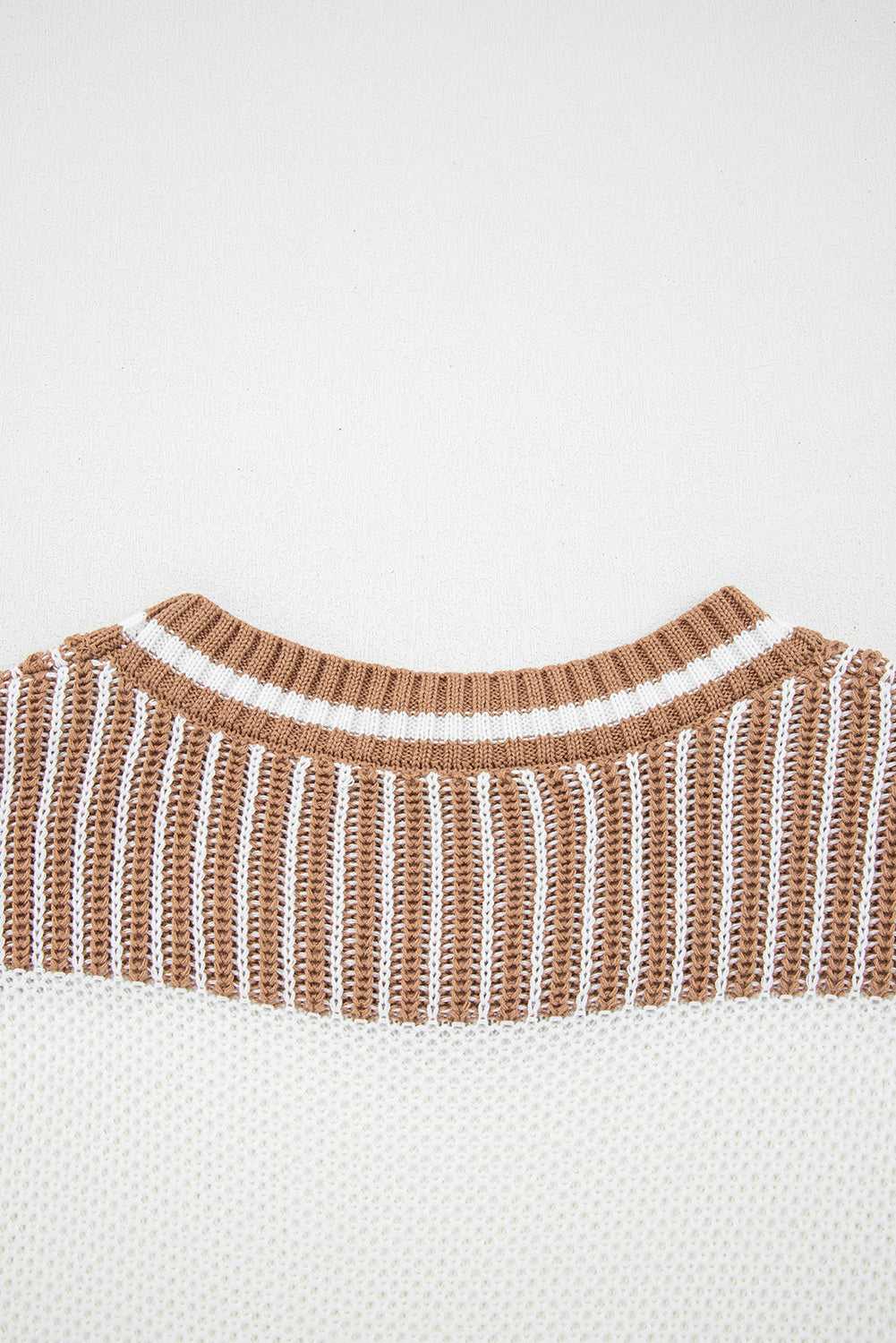 Loose Fit Striped Jumper – Two-Tone