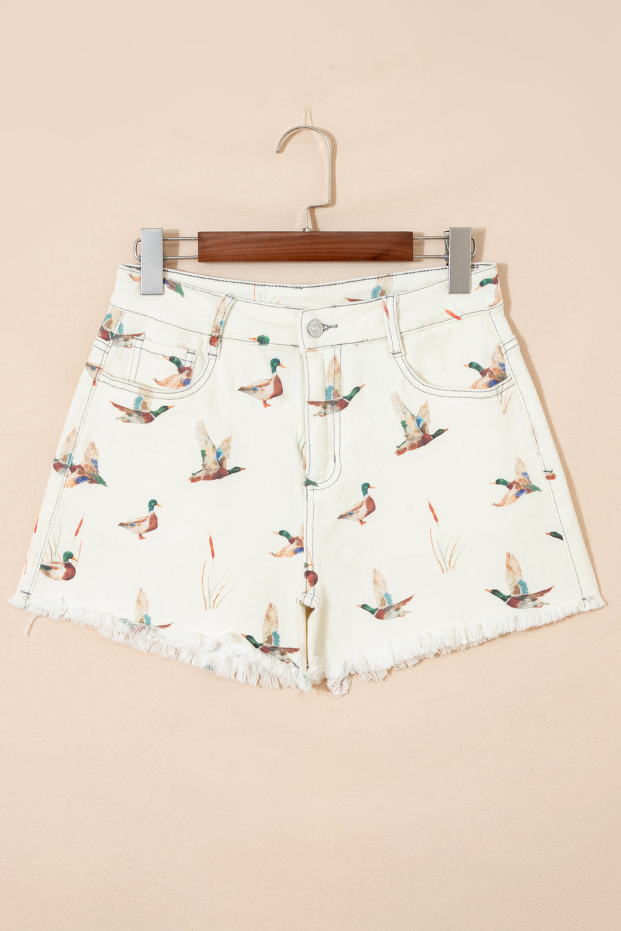 Printed High Waist Denim Shorts Women UK