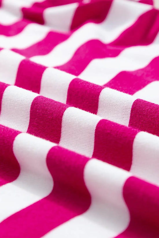 Rose red striped blouse – lightweight tops in bold pink | fashionfitz