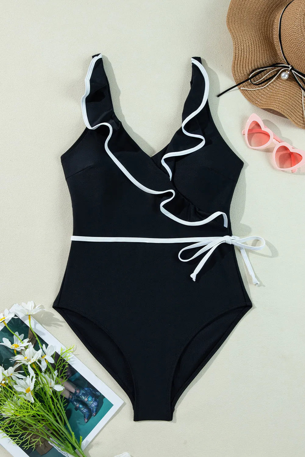 Ruffled One Piece Swimsuit - Fashionfitz