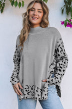 Leopard High Neck Oversized Sweater