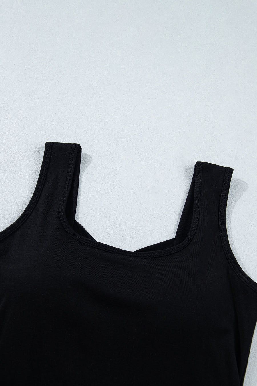 Black Twisted Cross Back U Neck Bra Insert Tank Top Women UK