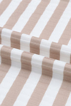 Striped Textured Knit Long Sleeve Tee