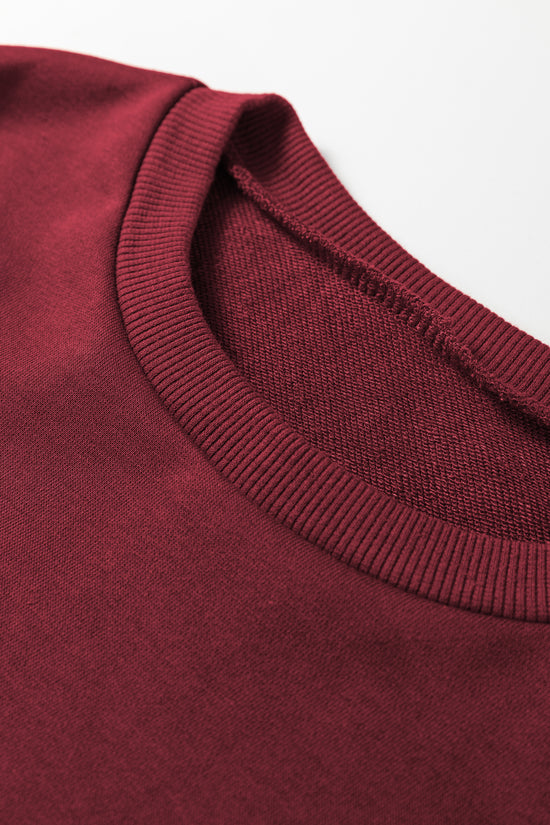 Co-Ord Knitted Wide Leg Jogger - Varsity Stripes Burgundy