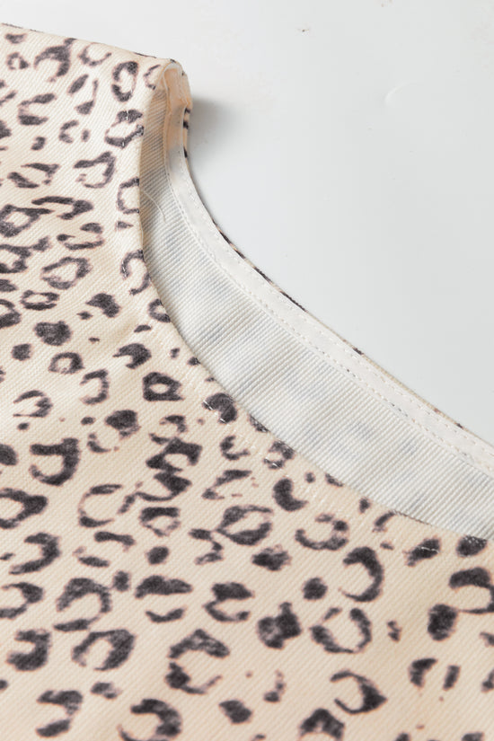 Apricot Leopard Knit Tank Top