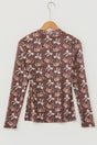 Polka Dot Bow Print Mesh Long Sleeve Top Women UK