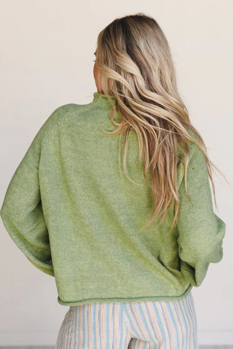 Fish Knit Oversized Round Neck Sweater
