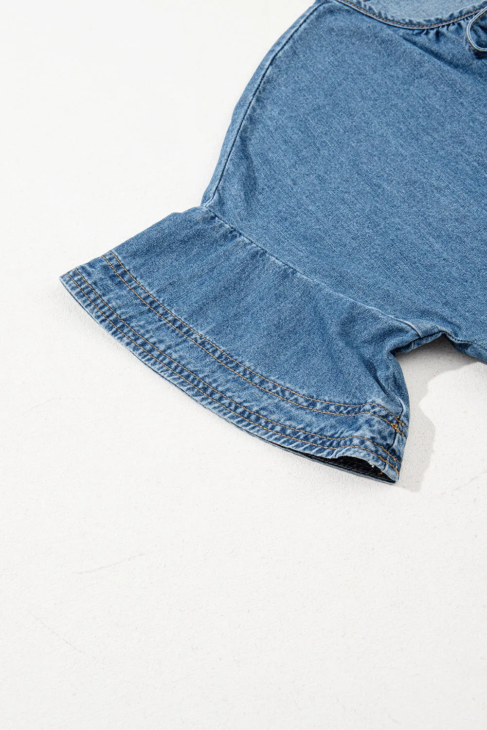 Dusk Denim Ruffled Peplum Top - Fashionfitz