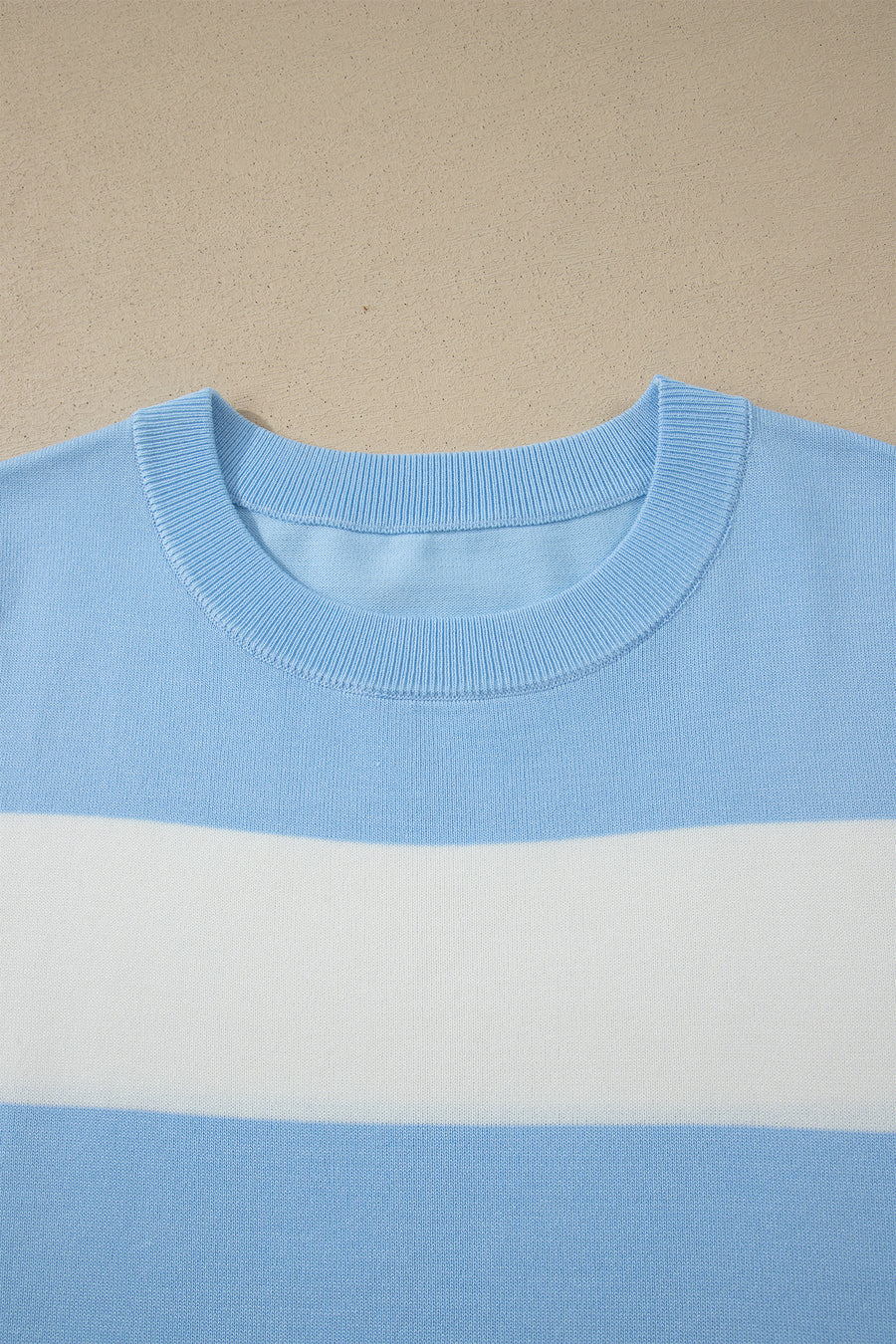 Plus Size Stripe Colorblock Short Sleeve Sweater Women UK