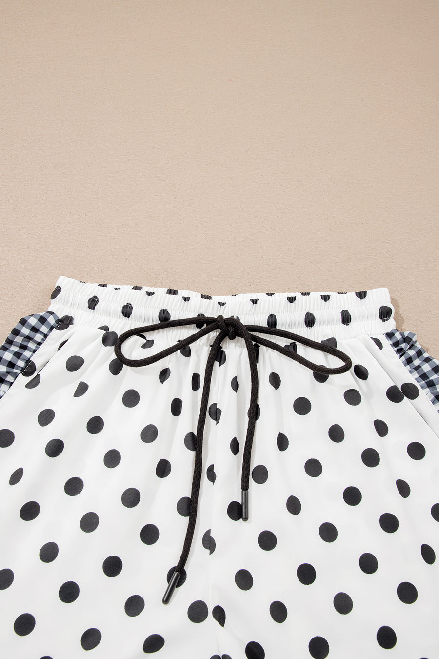 Polka Dot Ruffle Trim Contrast Shorts Women UK