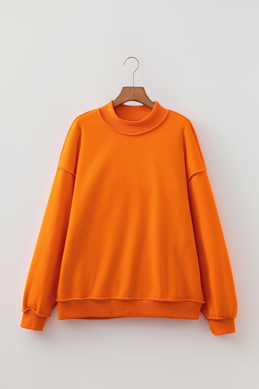Drop Shoulder Reversible Mock Neck Sweatshirt Women UK