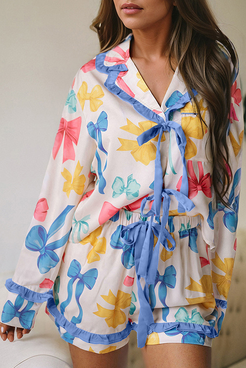 SkyDream Bow Print Pajama Set