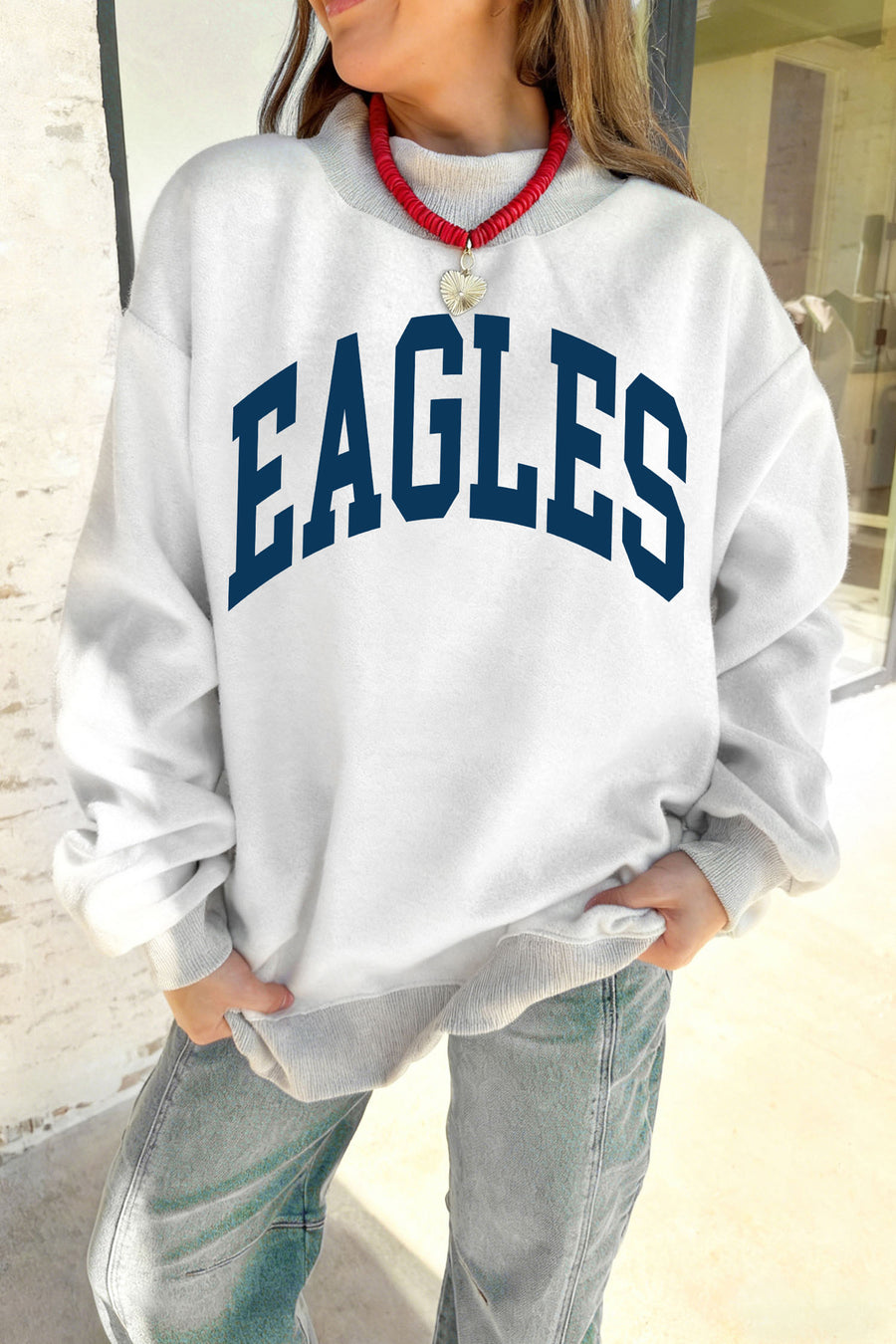 Graphic Double-Sided Print High Neck Baggy Sweatshirt Women UK