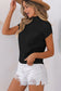 Ribbed Knit Short Sleeve Sweater - Patch Pocket - Fashionfitz
