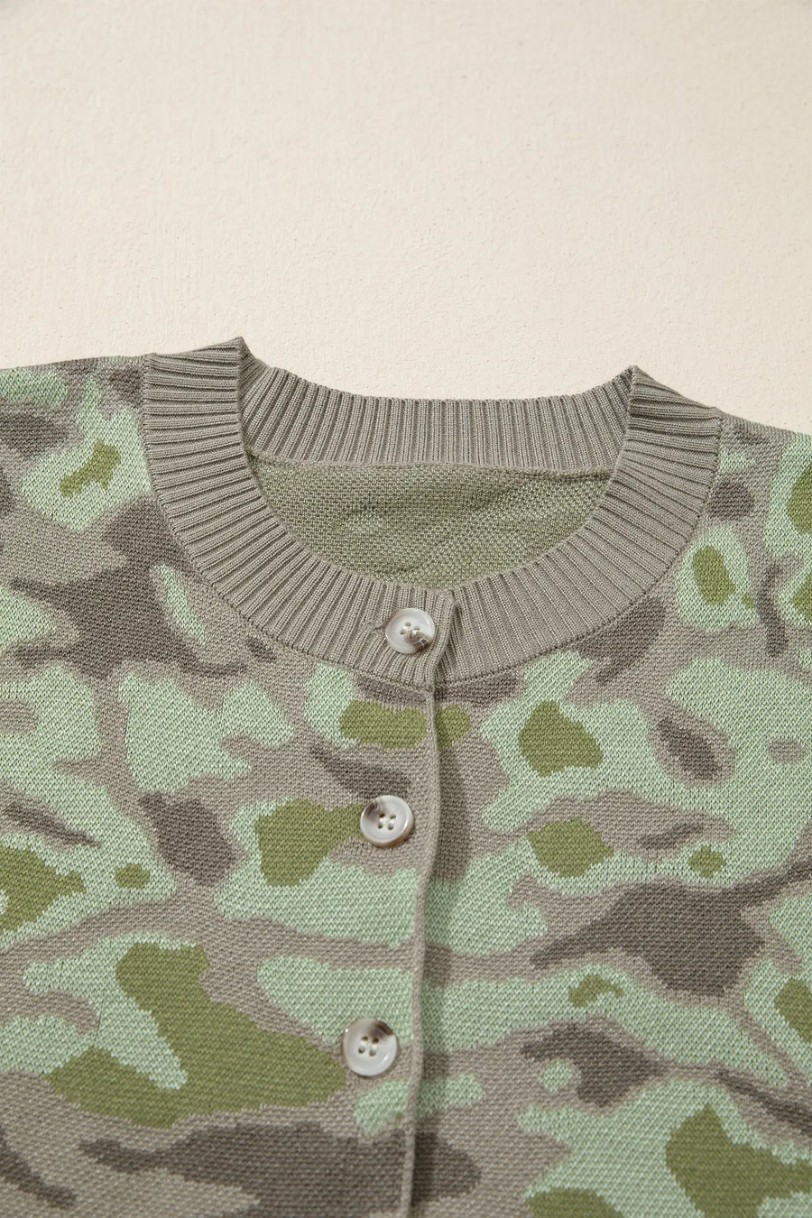 Camo Print Button Front Loose Sweater Vest Women UK