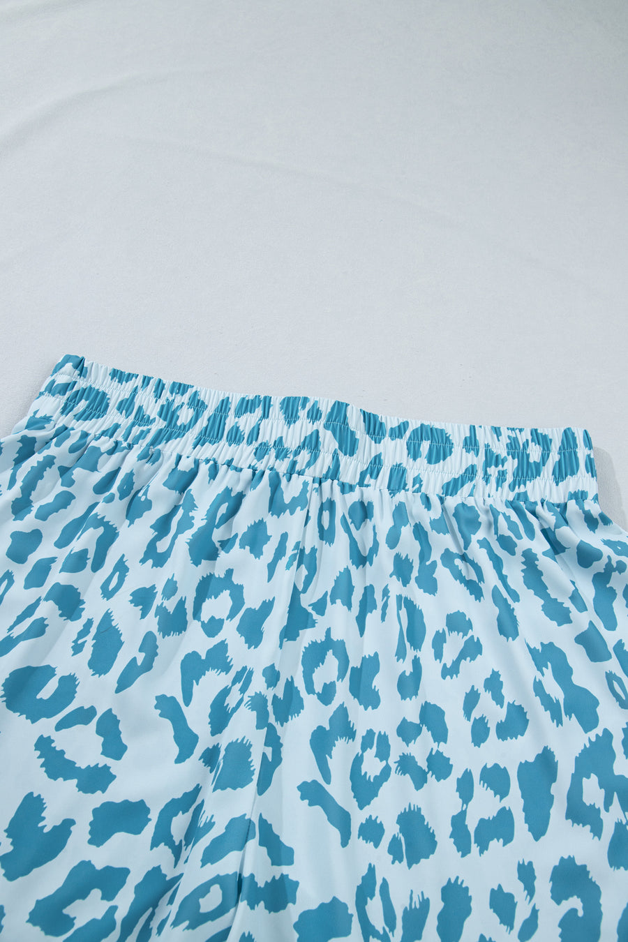 Plus Size Leopard Print Elastic High Waist Athletic Shorts — full length view on model | Fashionfitz UK