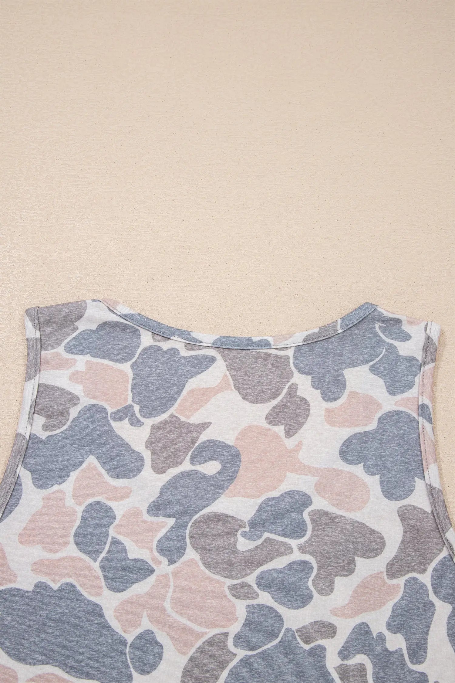 Retro camo print oversized tank top sleeveless women uk | fashionfitz