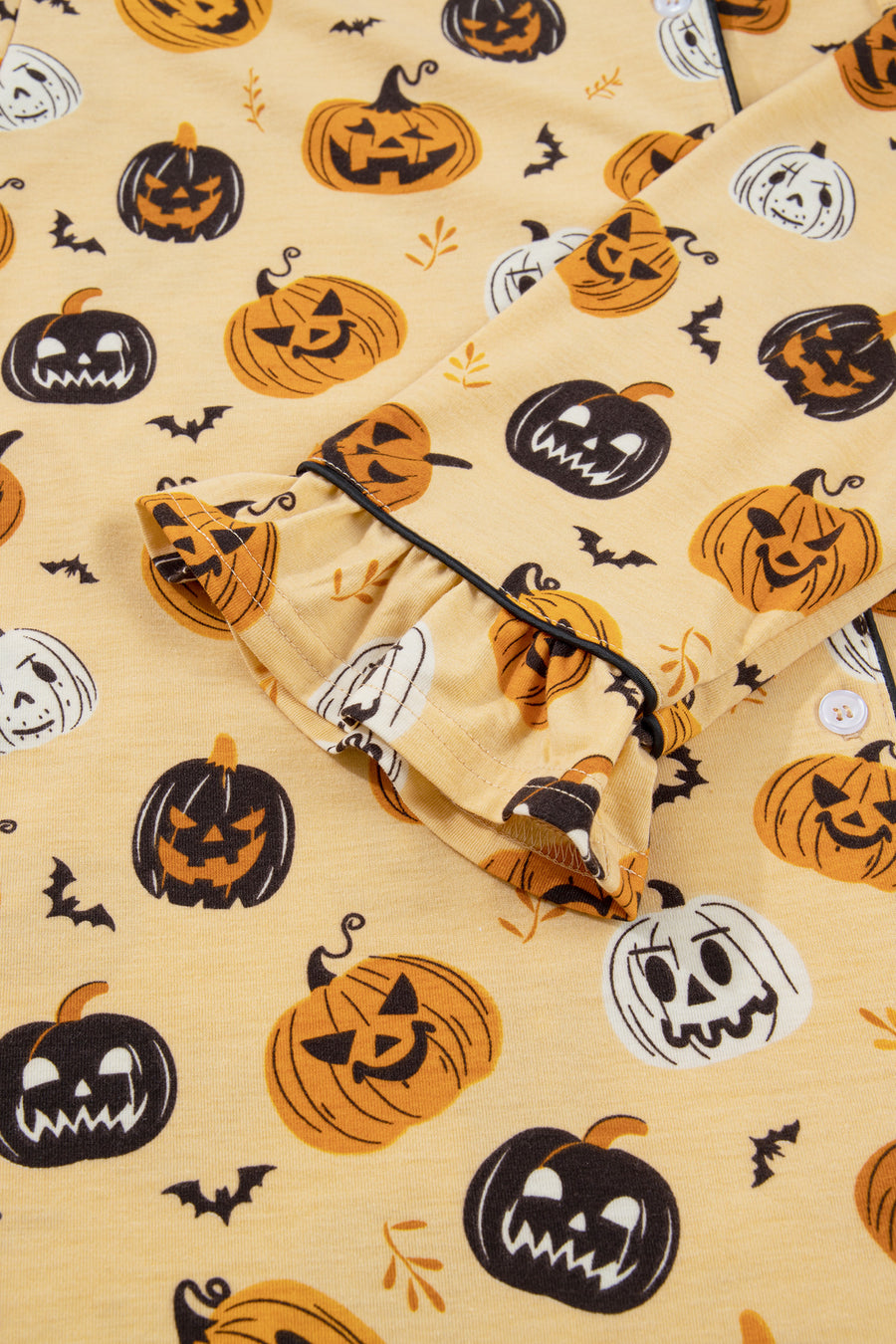 Pumpkin Face Ruffle Long Sleeve Lounge Set Women UK