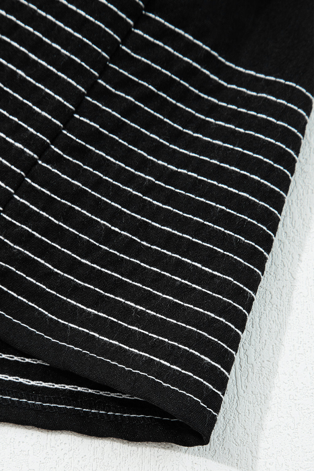Stitch Detail Tiered V Neck Dress