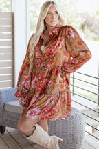 Retro Floral Ruffle Mini Dress