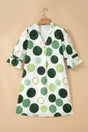 Polka Dot Flounced Half Sleeve Mini Dress Women UK