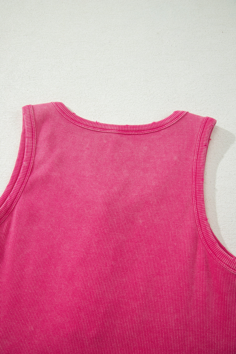Vintage Distressed Ribbed Mineral Wash Button Neck Tank Top — styled outfit look | Fashionfitz UK