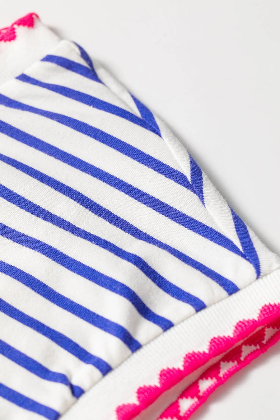 Stripe Contrast Trim Round Neck Cap Sleeve Tee Women UK
