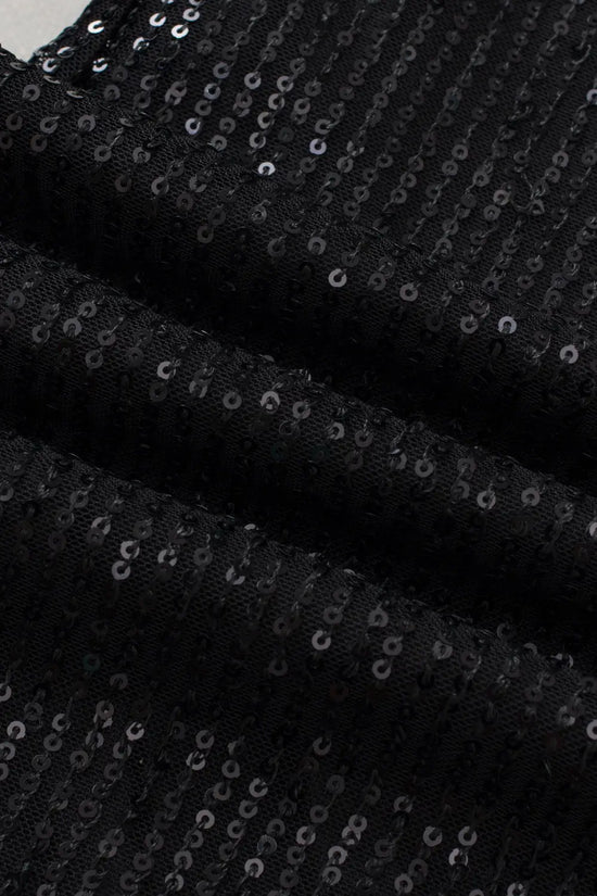 Black sequin wide leg pants