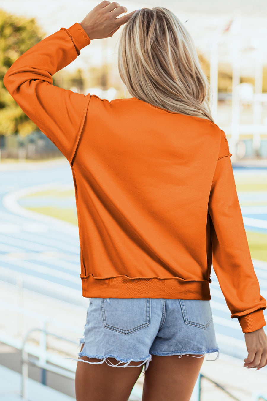 Drop Shoulder Reversible Mock Neck Sweatshirt Women UK