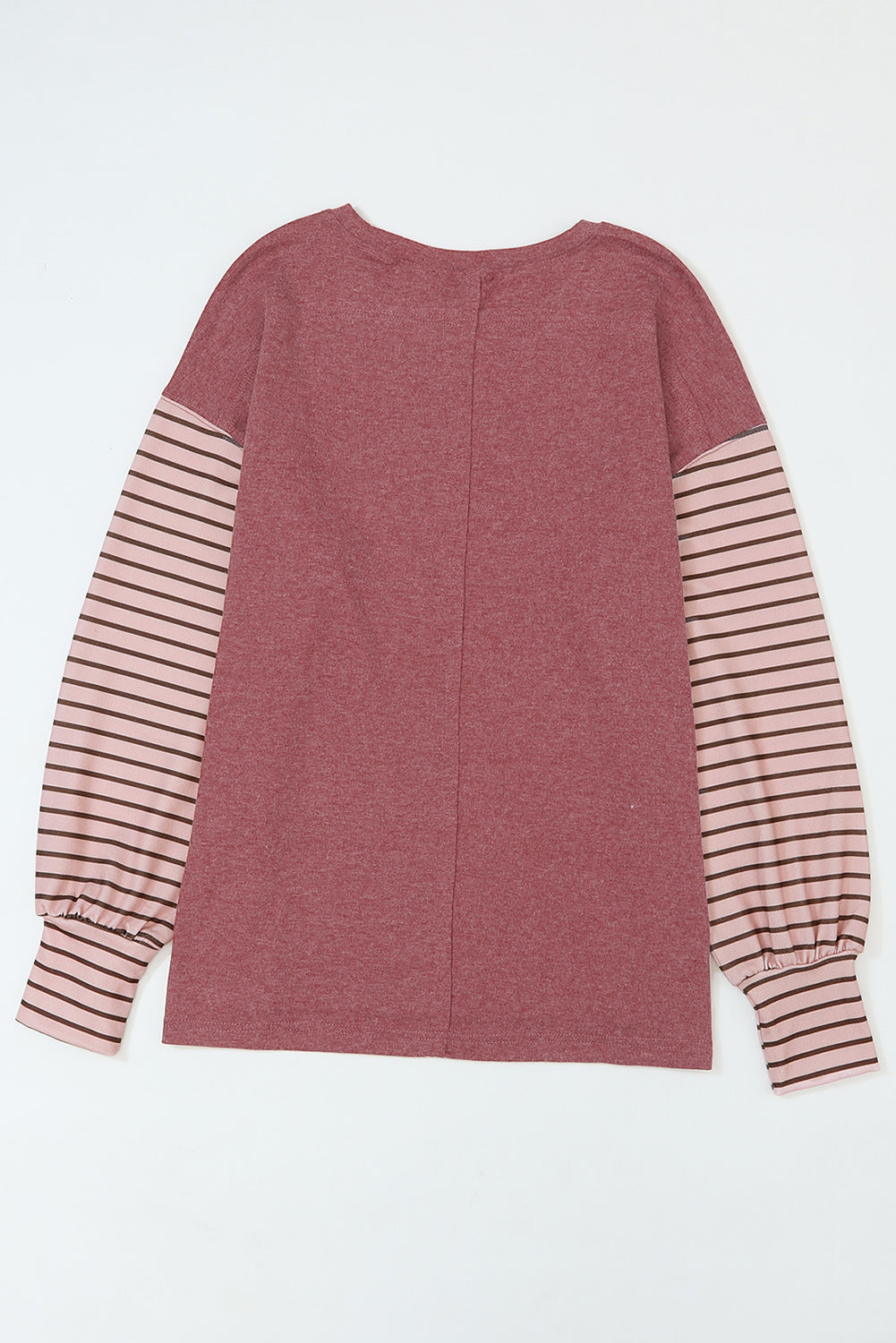 Green Colorblock Bishop Sleeve Top - Striped Casual Chic
