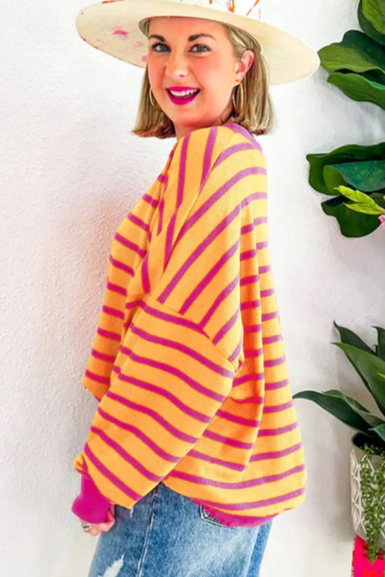 Stripe hug sweater - stylish loose fit | cozy design