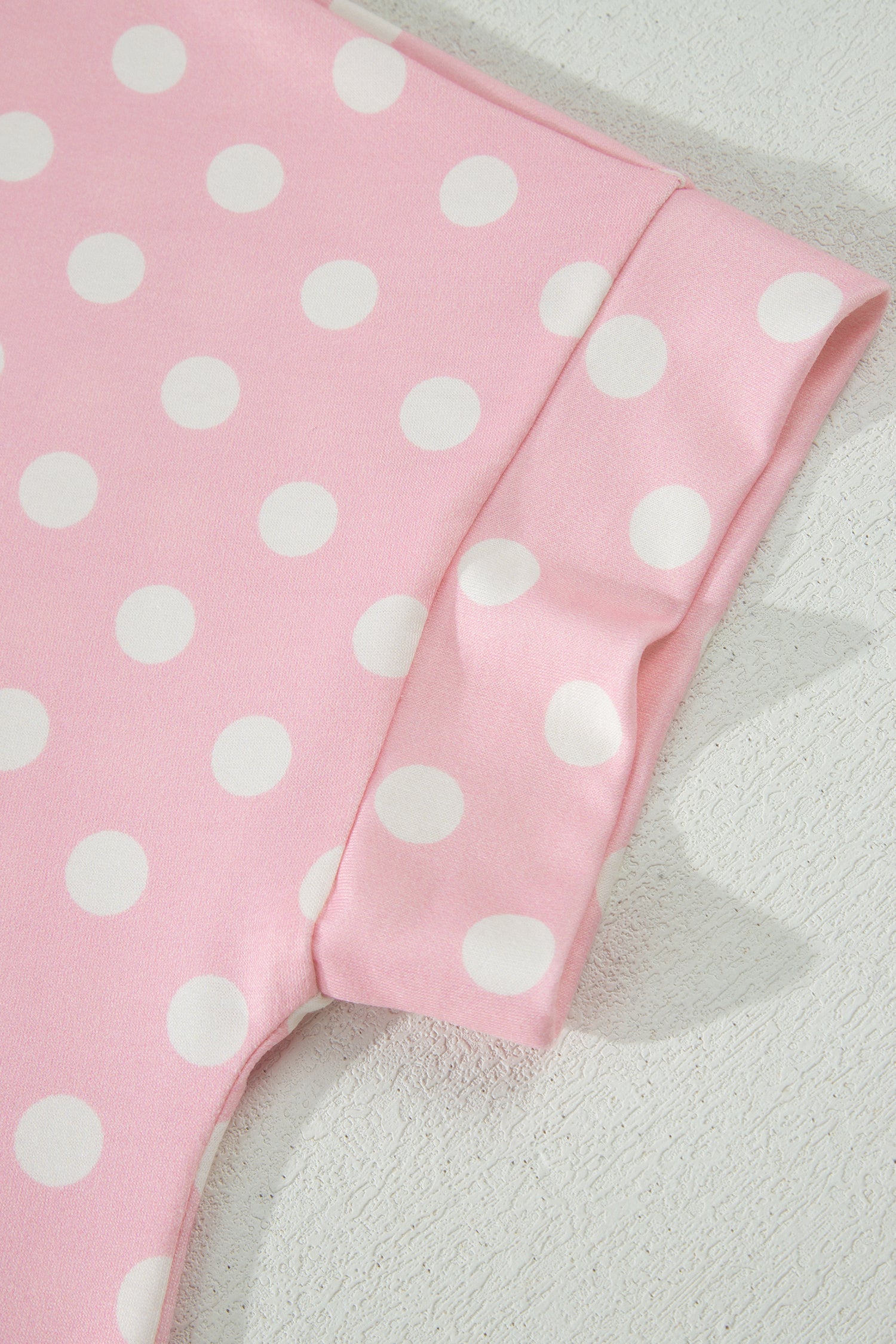 Polka Dot Mock Neck Short Sleeve Top & Shift Trousers Co-Ord Set