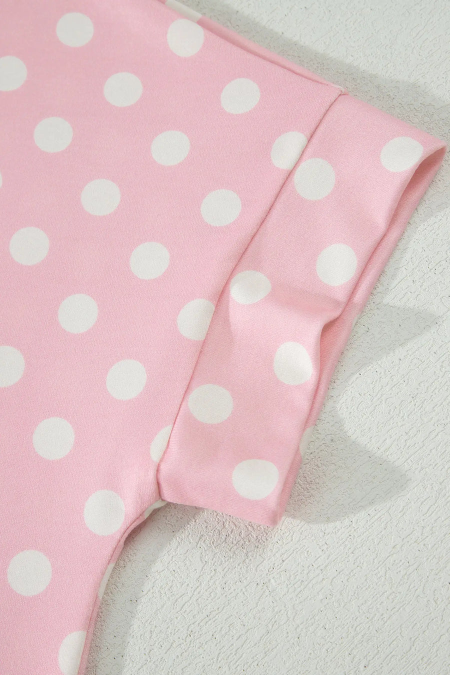 Polka Dot Mock Neck Short Sleeve Top & Shift Trousers Co-Ord Set
