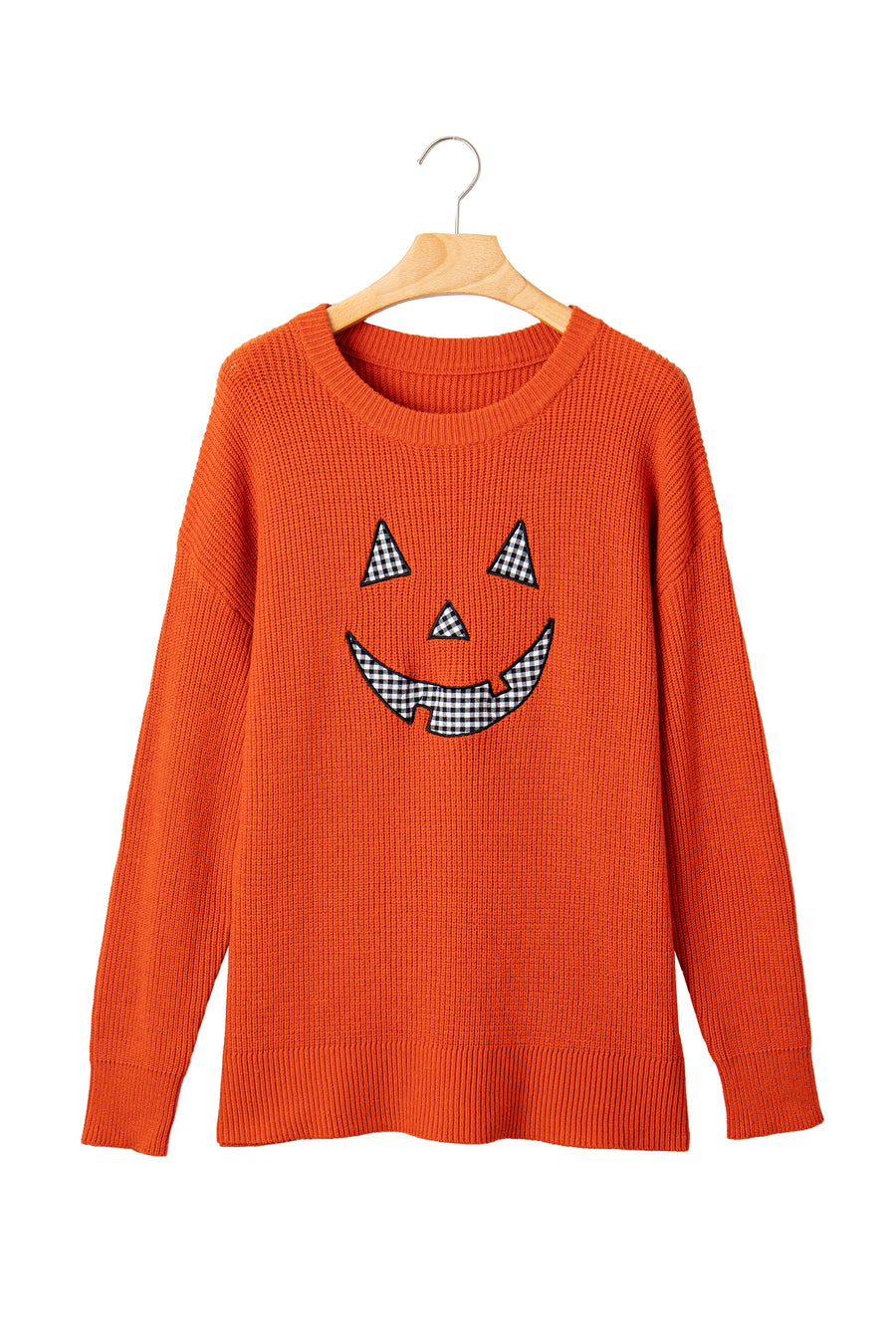 Halloween Drop Shoulder Round Neck Sweater
