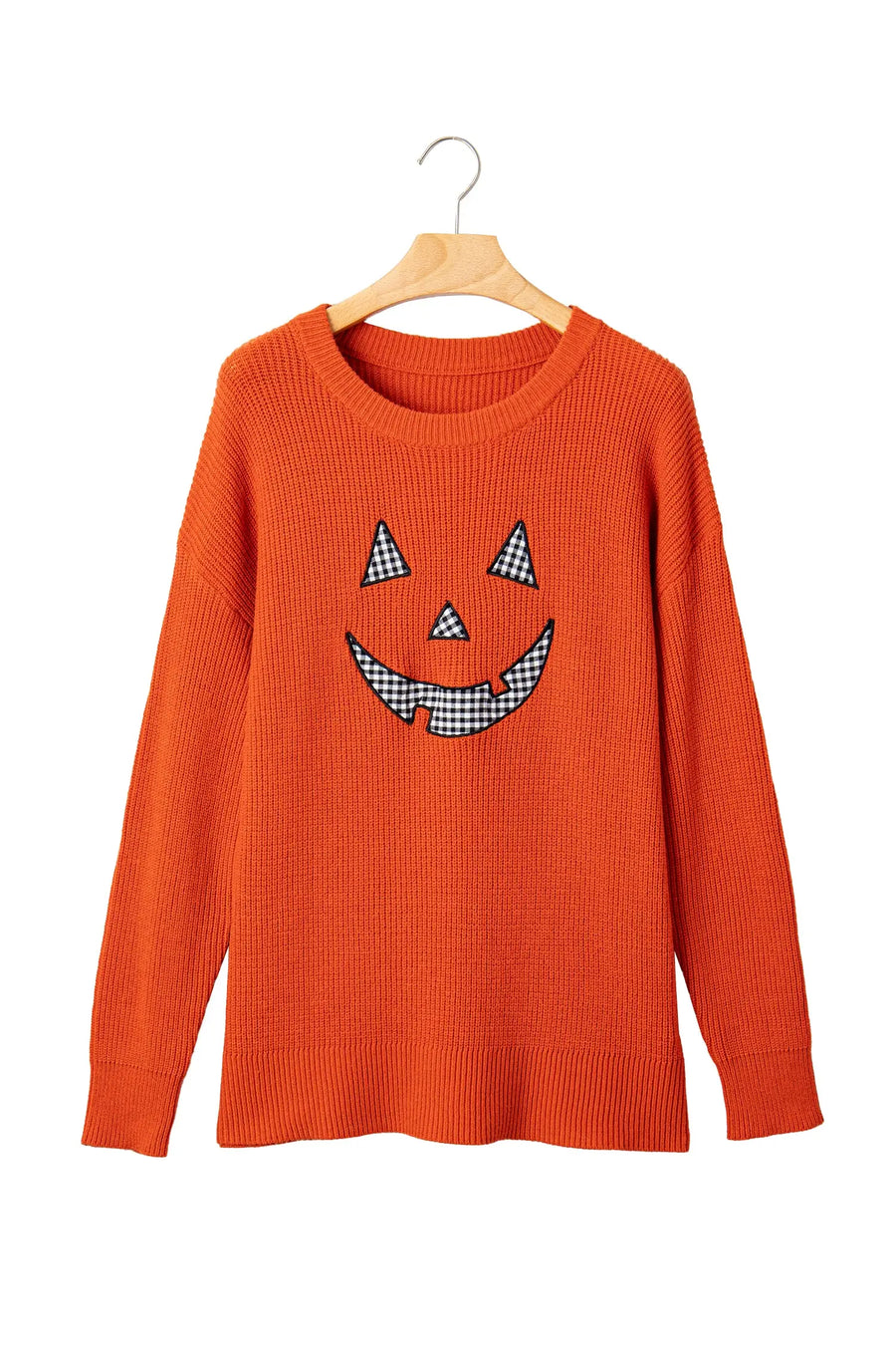 Halloween Drop Shoulder Round Neck Sweater
