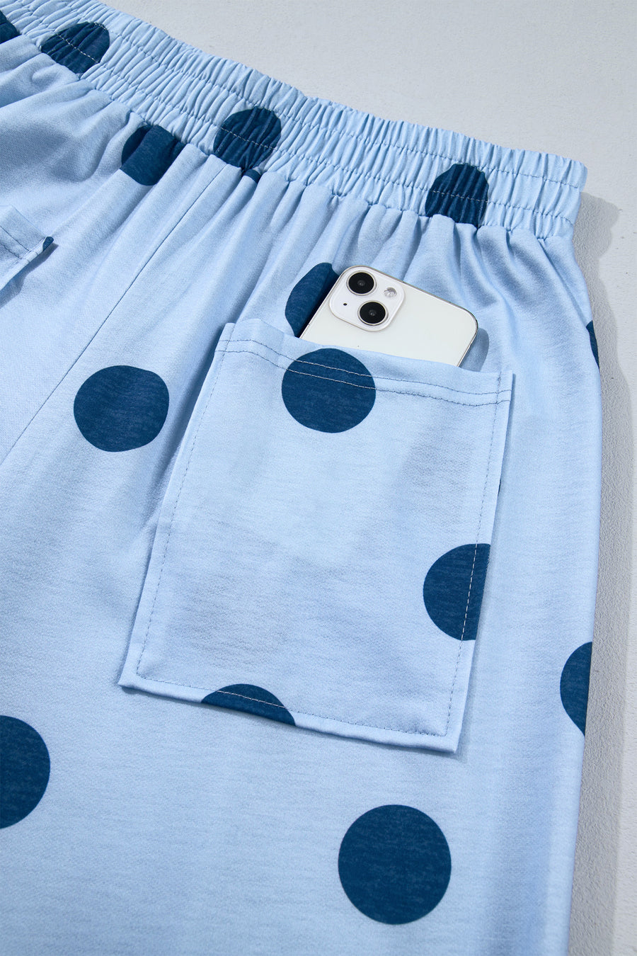 Brown Polka Dot Wide Leg Elastic Waist Casual Pants Women UK