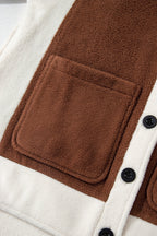 Brown Panels Fleece Shacket