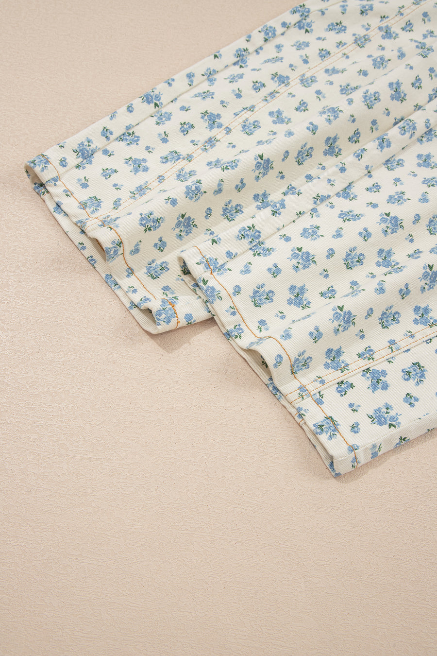 Grommet Knot Waist Floral Barrel Leg Jeans