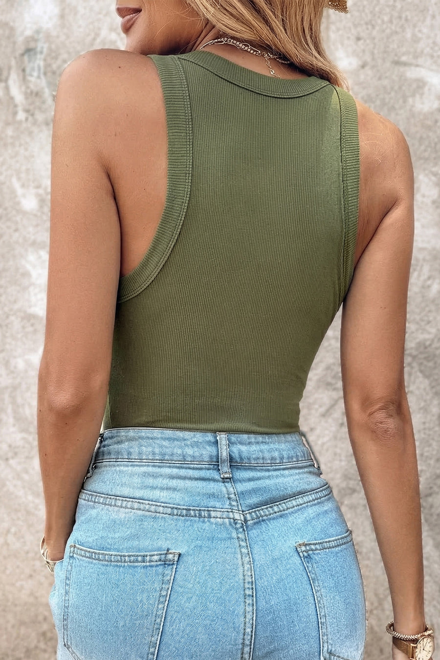 Slim Ribbed Padded Tank Top Women UK
