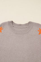 Floral Embroidered Sleeve Jumper