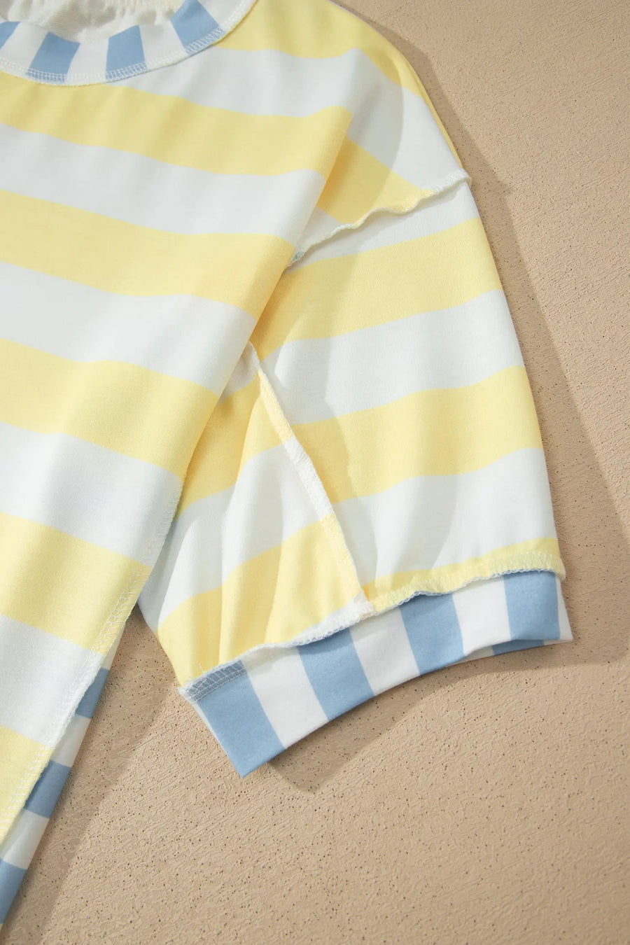 Stripe Exposed Seam Contrast Oversized Top Women UK