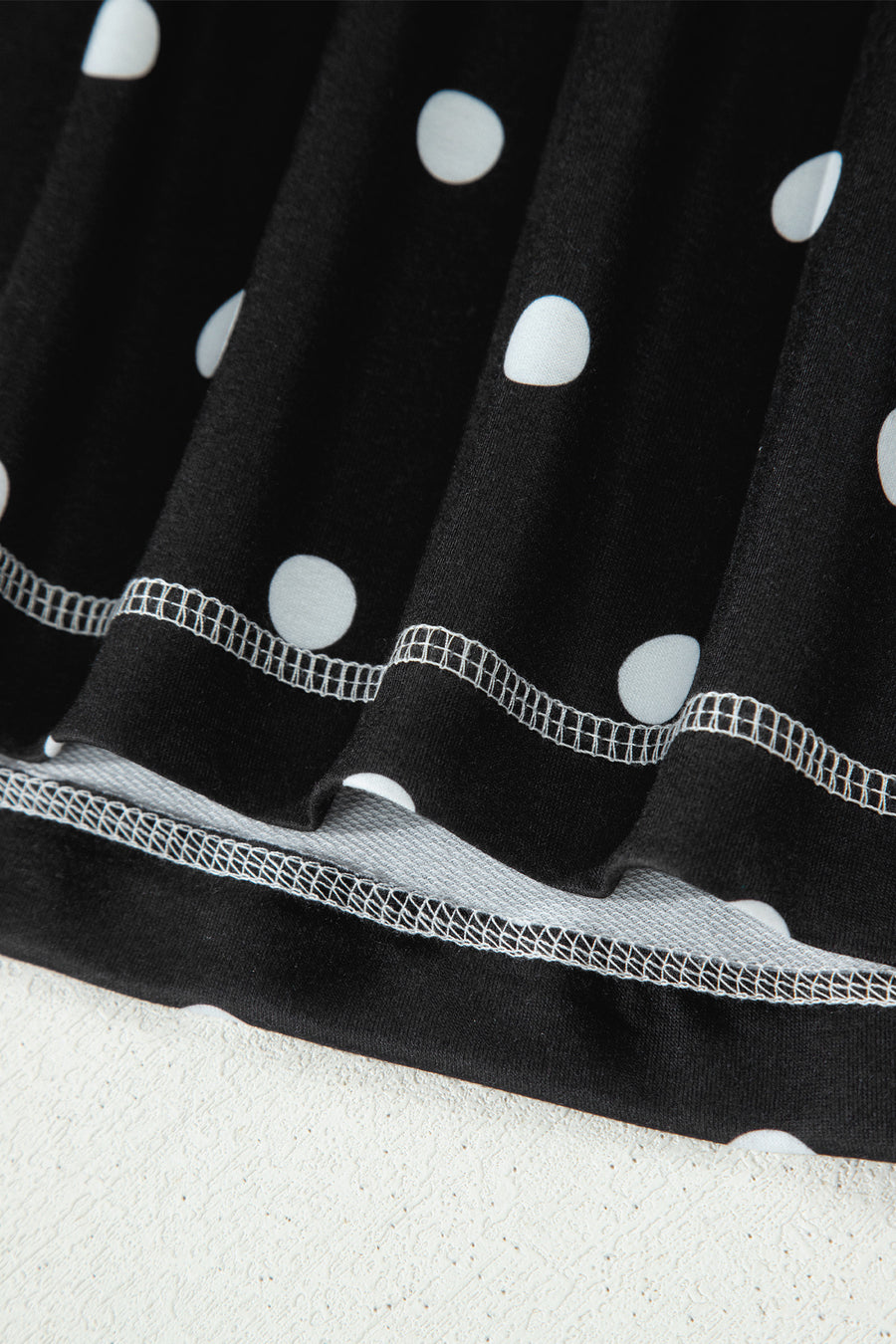 Polka Dot Exposed Seam Loose Tee Drawstring Shorts Two-Piece Set — second colourway | Fashionfitz UK