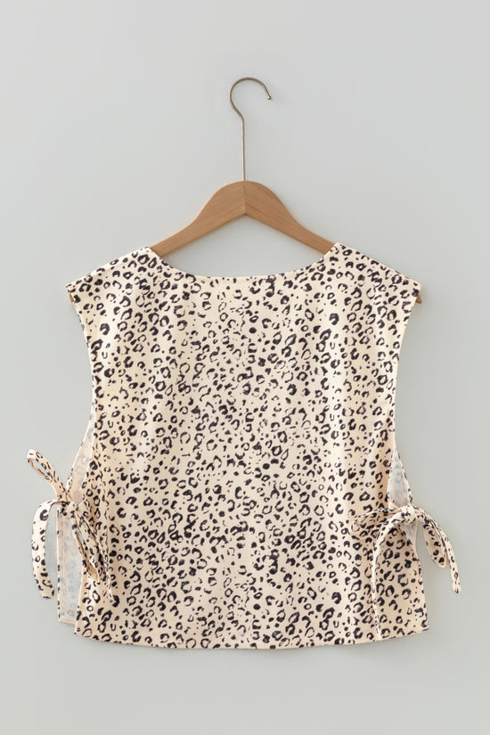 Apricot Leopard Knit Tank Top