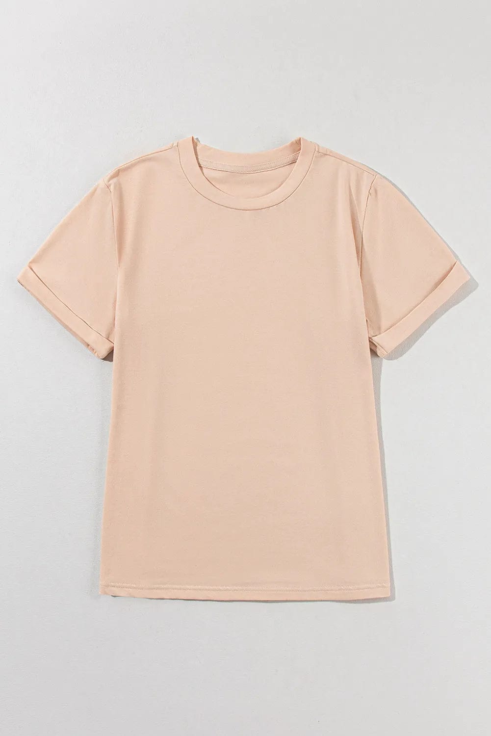 Casual Plain Crew Neck Tee