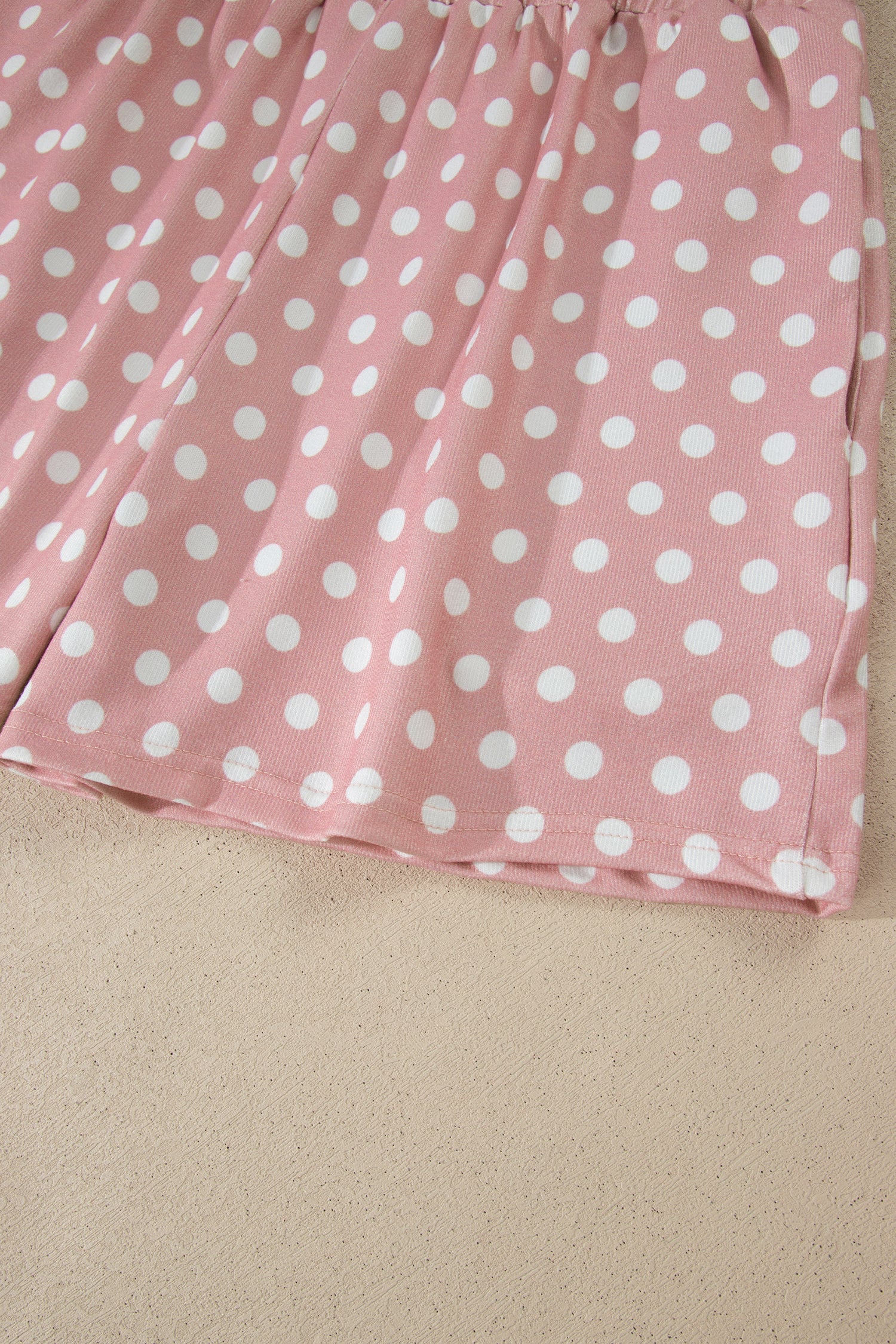 Polka Dot Print Round Neck Short Sleeve Top & Shorts Co-Ord Set