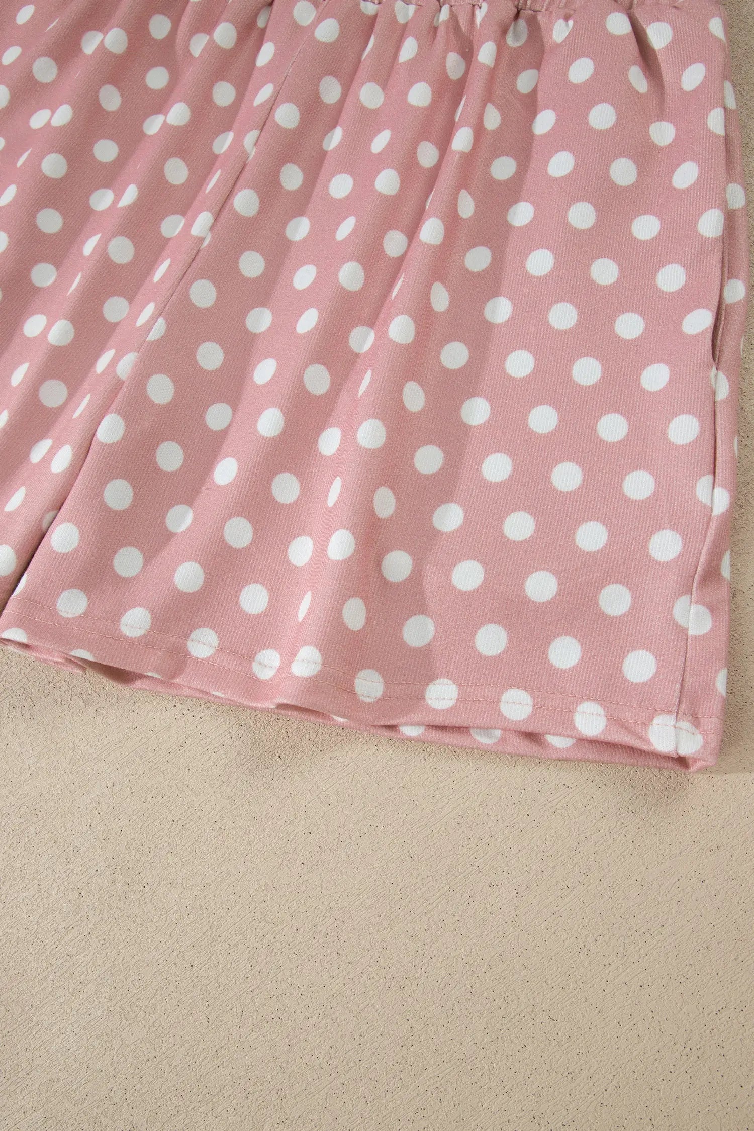 Polka dot print round neck short sleeve top & shorts co-ord set outfit sets