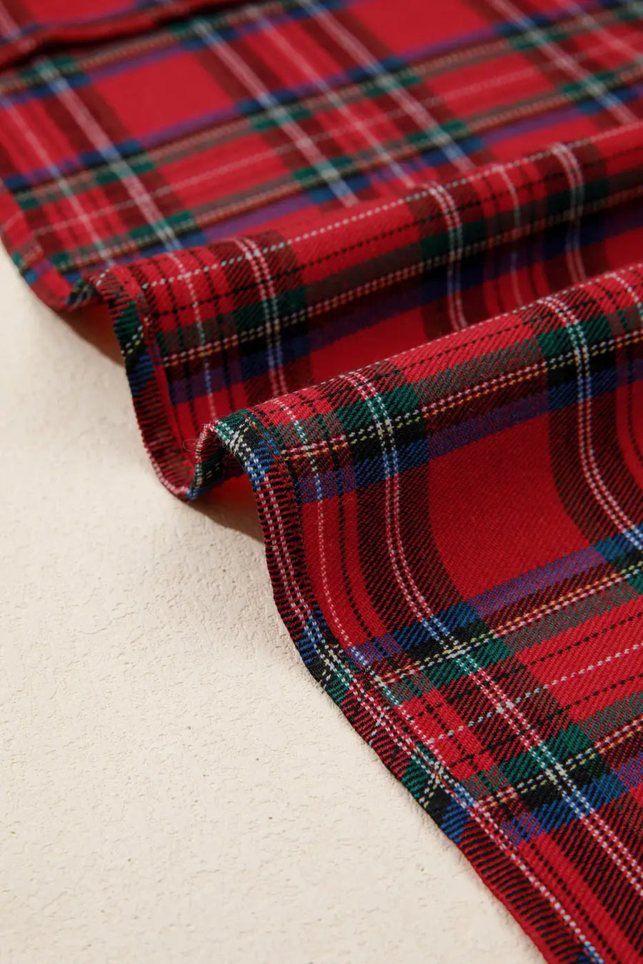 Red green tartan plaid flared midi dress dresses