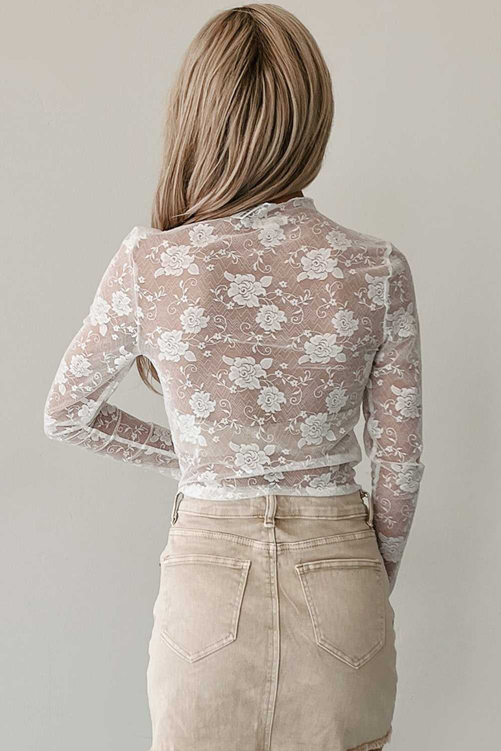 Sheer Floral Lace Top