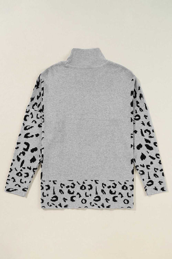 Leopard High Neck Oversized Sweater